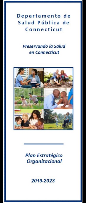 This is the cover image of the CT DPH strategic plan brochure in Spanish. 