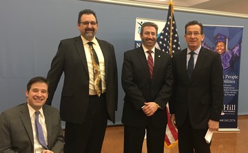 Jon Slifka, Barry Simon, Jordan Scheff, and Governor Malloy