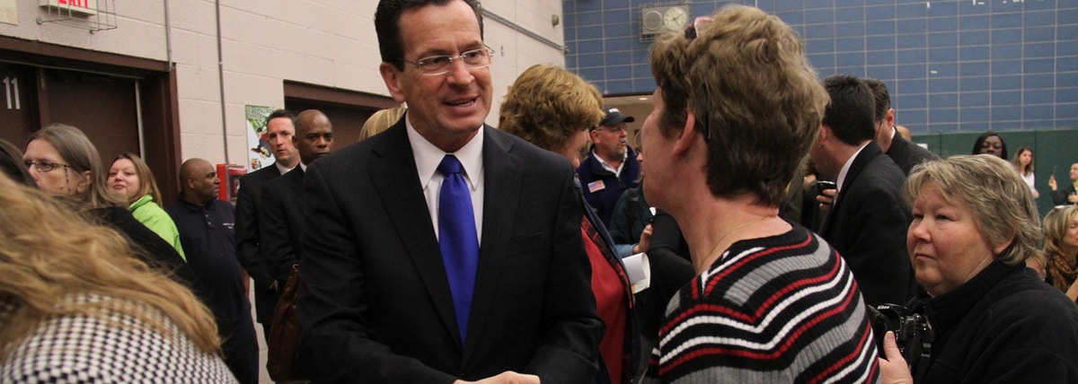 Governor Malloy greeting constituents at an event