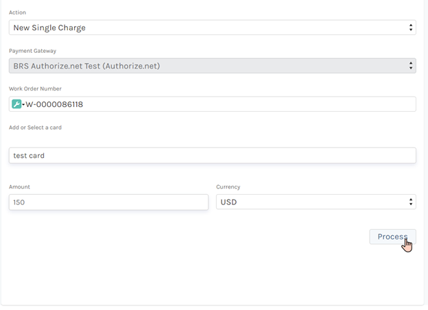 Showing the card can now be used to process the transaction. 