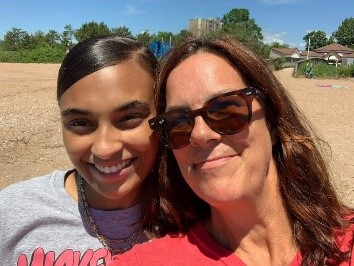 Photo of Destiny with Becca, the foster mother of her son